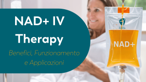 Immagine di copertina per la NAD+ Iv therapy che mostra una donna di mezz'età che effettua la terapia contro l'invecchiamento e per aumentare i livelli di energia